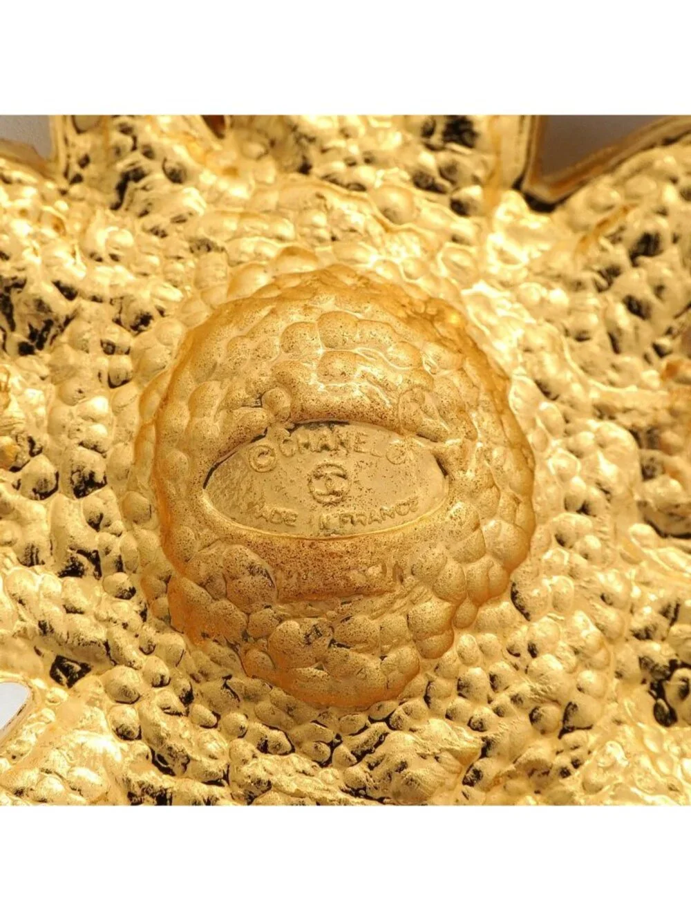 Chanel Brooch Vintage CC Logo Lion Motif Gold Plated